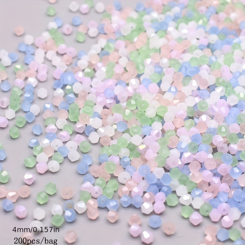 200pcs 4mm Multicolor Bicone Glass Beads for DIY Jewelry